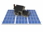 House And Solar Panel Stock Photo