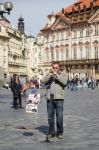 Live Music In The Old Town Square In Prague Stock Photo