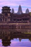 Angkor Wat Temple Complex View At The Main Entrance, Located Nea Stock Photo