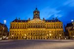 Amsterdam, Netherlands - May 7, 2015: People Visit Royal Palace Stock Photo