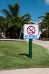 No Diving Sign Stock Photo