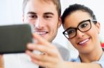 Business People Taking A Selfie In The Office Stock Photo