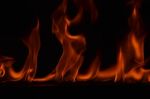 Beautiful Fire Flames On Black Background Stock Photo