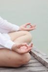 Meditation By Young Women Stock Photo