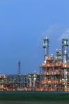 Structure Of Petrochemical Plant In Evening Scene Stock Photo