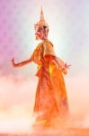 Actress Performs Thai Ancient Dancing Art Stock Photo