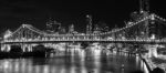 Story Bridge In Brisbane. Black And White Stock Photo