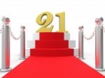 Golden Twenty One On Red Carpet Shows Entertainment Business Eve Stock Photo