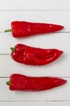 Fresh Red Cayenne Peppers Stock Photo