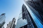 Modern Office Buildings From Low Angle View Stock Photo