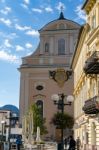 The Parish Church Of St. Nicholas In Bad Ischl Stock Photo