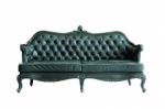 Vintage Black Sofa Isolated Stock Photo