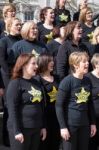 Cardiff Uk March 2014 - The Rock Choir Supporting Sport Relief D Stock Photo