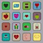 Valentine Icon Set  Illustration Stock Photo