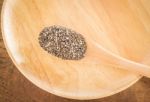 Premiun Raw Organic Chia Seeds Stock Photo