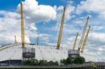 View Of The O2 Building From The River Thames Stock Photo