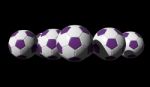 3d Rendered Purple Soccer Balls Stock Photo