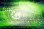 Green Futuristic Background Stock Photo