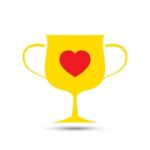  Love Heart Trophy Illustration Stock Photo