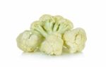 Slice Cauliflower Isolated On The White Background Stock Photo