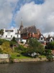 Houses Along The River Dee At Chester Stock Photo