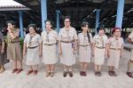 Student 11-12 Years Old, Scout Assembly, Teepangkorn Scout Camp In Samut Sakhon Thailand Stock Photo