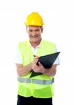 Senior Construction Engineer Stock Photo