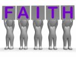 Faith Banners Shows Belief And Religion Stock Photo