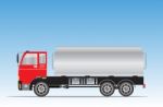 Side View Of Big Oil Tanker Truck  Stock Photo