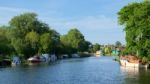 Boats On The River Waveney At Beccles Stock Photo