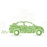 Green Eco Car Concept Made Up Of Green Leaves Stock Photo