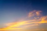 Dramatic Cloudy Sky In Twilight Time Stock Photo