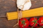 Italian Basic Pasta Ingredients Stock Photo