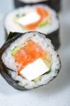 Fresh Sushi Choice Combination Assortment Selection Stock Photo