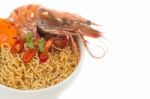 Prawn Noodle Soup Stock Photo