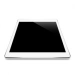 Mock Up White Tablet Isolated On White Stock Photo