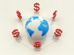 3d Globe Dollar Sign Stock Photo