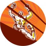 Amateur Boxer Winning Circle Cartoon Stock Photo