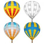 Hot Air Balloon Illustration Isolated Stock Photo