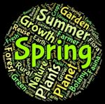 Spring Word Meaning Springtide Seasons And Springtime Stock Photo