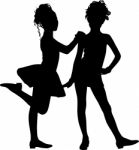 stylish Silhouette Friends Standing Stock Photo