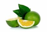 Citrus Sinensis Isolated On The White Background Stock Photo