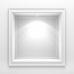 3d Decoration Shelf On White Wall Stock Photo