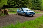 D. Creedon Driving Subaru Impreza Stock Photo