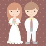 Wedding Couple Cartoon Illustration Stock Photo