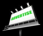 Advertise Sign Represents Promotion And Advertisement Message Stock Photo