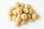 Macadamia On White Stock Photo