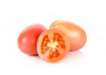 Cherry Tomatoes Isolated On The White Background Stock Photo