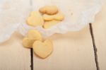 Heart Shaped Shortbread Valentine Cookies Stock Photo