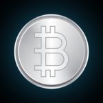 Bitcoin Silver Metal Design Stock Photo